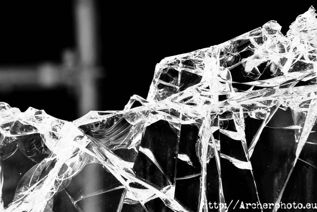 Materials. Broken glass, by Archerphoto, professional photographer.