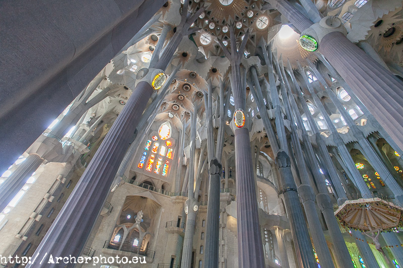La Sagrada Familia, Barcelona. Tipos de lentes en fotografía, objetivo gran angular, fotografo profesional, Sergi Albir